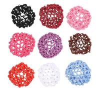 VALICLUD Lot de 9 Filets à Chignon Strass pour Femme Fille, Taille Petite, Élastique et Résistant, Accessoire Coiffure Léger Réutilisable, Usage Professionnel Quotidien, Multi-couleurs