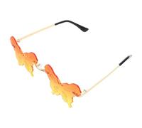 VALICLUD Lunettes de Soleil Dégradées Orange Jaune sans Monture Unisexes Légères et Décoratives Accessoires de Fête pour Halloween Soirées Disco et Festivals
