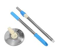 VALICLUD Manche de Balai Rotatif en Acier Inoxydable 1,2 M Télescopique, Tête de Balai Ronde Amovible Bleue, Accessoire de Remplacement pour Serpillière, Nettoyage Maison et Professionnel