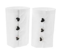 VALICLUD Manchettes Amovibles en Coton Blanc pour Femme Poignets Courts Décoratifs Boutons de Cœur Rallonges de Manches Élégantes pour Chemisiers et Manteaux Confort Respirant au