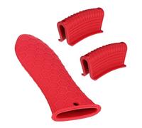 VALICLUD Manchon Isolant Thermique Set de Poignée de Casserole Support de Poignée de Casserole en Silicone Rouge Lot de Résistant la Chaleur L'huile Cuisine et Bol