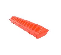VALICLUD Mangeoire Longue à Compartiments Multiples Rouge 20 Pouces en Plastique pour Canaris Perruches Calopsittes et Pinsons Usage Extérieur Résistante aux Projections d'eau