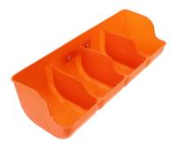VALICLUD Mangeoire pour Porcelets Renforcée Compartiments Multiples 4 Trous Plastique Orange Résistante à L’Usure Seau D’Alimentation Pratique pour Élevage Porcin en Ferme