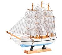 VALICLUD Maquette de Voilier en Bois 24 CM Socle Couleur Aléatoire Décoration Méditerranéenne pour Maison Sculpture Nautique Miniature Présent D’Anniversaire et Couleur Aléatoire