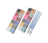 VALICLUD Maquillage Visage Lavable Boîtes Kit Peinture Aquarelle Couleurs Soluble Eau pour Halloween Cosplay Théâtre