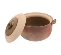 VALICLUD Marmite en Argile Profonde 3L Poignée Ergonomique Cuisson Mijotée et Bouillie Maintien au Chaud Ustensile Polyvalent Cuisine Domestique