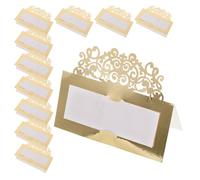 VALICLUD Marque-places de Table Mariage Doré Réfléchissant, Lot de 20 Cartes Élégantes en Papier Laser, Format Petit Motif Dentelle, pour Banquet, Fête et Événement Spécial