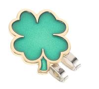 VALICLUD Marqueur Stylé Feuilles Quatre à Trèfle de Golf de Balle en Fer, Clip Portable Accessoire Fêtes Saint-Patrick pour Casquettes et Parcours