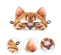 VALICLUD Masque Chat Halloween EVA Demi Visage Cosplay Unisexe pour Carnaval Mascarade Fête Costume Style Chat Orange
