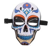VALICLUD Masque de Crâne Halloween Mardi Gras en Plastique Peint la Main, Masque Squelette Léger et Élastique pour Cosplay et Fête du Jour des Morts, Accessoire Unisexe pour Carnaval