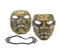 VALICLUD Masque Médiéval Vintage pour Bal Masqué en Plastique Or, Résistant Déformation, Lot de 2 Pièces, pour Soirées Costumées et Fêtes de Carnaval