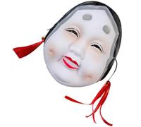 VALICLUD Masque pour Performance Scénique Confortable Déformation en Plastique Blanc Japonerie Accessoire Créatif pour Soirée Costumée et Carnaval
