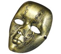 VALICLUD Masque VéNitien Visage Entier Doré Vintage En Plastique Pour Carnaval Halloween Bal Masqué FêTe À ThèMe Confortable Et Original