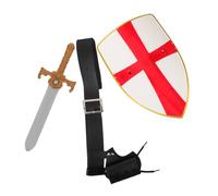 VALICLUD Medieval Knight Costume Set for Men Adjustable Viking Belt Shield Sword Scabbard Renaissance Pirate Cosplay Accessories for Halloween and Role Play