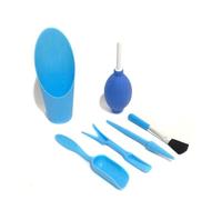 VALICLUD Mini Kit D’Outils de Jardinage 6 Pièces Bleu pour Plantes Succulentes Pelle à Plantes Souffleur D’Air Brosse et Lève-Plantes Outil de Plantation Portable pour Petits Jardins