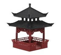 VALICLUD Mini Pavillon de Jardin Asiatique en Plastique Double Toit Carré Figurine Zen Japonaise Décorative pour Bonsaï et Aquarium Accessoire Miniature pour Jardin Féérique Statue