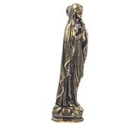 VALICLUD Mini Statue Vierge en Laiton Figurine Religieuse Catholique Ornement de Bureau Décoration d'Église Présent pour Amis et Famille Surface Lisse Compacte