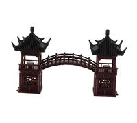 VALICLUD Miniature Pavillon Japonais avec Pont Décoration de Jardin Zen Compacte pour Bonsaï Accessoires Paysagers Asiatiques Miniatures pour Bureau et Micro Paysage