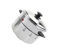 VALICLUD Minuteur de Cuisine Mécanique Argenté Forme Cocotte- Minuterie Facile à Régler pour Cuisson Pâtisserie et Cuisine Quotidienne