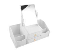 VALICLUD Miroir De Maquillage Multifonctionnel Vanité De Maquillage Se Maquiller Armoire Cosmétique Comptoir Féminin Maquillage Organisateurs Et Stockage Blanche Un Verre