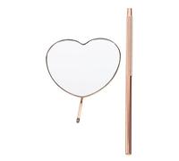 VALICLUD Miroir Dinspection pour Extensions de Cils Forme Cœur et Miroir de Maquillage Portable Acier Inoxydable Antirouille avec Poignée Antidérapante Outil Pratique pour Salon de Beauté
