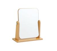 VALICLUD Miroir Rotatif en Bois Naturel 1 Grand Format à 360° Réglable pour Maquillage Professionnel Bureau Chambre Base Stable