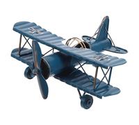 VALICLUD Modèle Avion Vintage Métal Décoratif Miniature Rétro Fer Bleu Ornement Bureau et Centre de Table pour Décoration Maison et Accessoires Photo