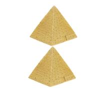 VALICLUD Modèle de Pyramide Décorative en Résine Lot de 2 Figurines Rétro Dorées Décoration de Bureau et Maison Ornements Pyramidaux Artisanaux pour Décoration Intérieure