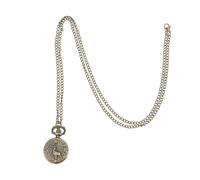 VALICLUD Montre de Poche Suspendue Rétro Chaîne Sculptée d'Élan Style Vintage Littéraire Accessoire Décoratif Long Présent pour Homme Mariage et Fêtes