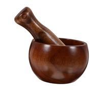 VALICLUD Mortier Pilon Bois pour Cuisine Bol et Pilon Bois Naturel à Lusure pour Épices Ail et Nettoyage Facile et Usage