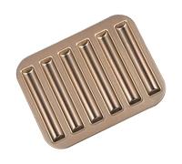 VALICLUD Moule à Gâteau Cavités Longue Barre Doré Moule Antiadhésif Réutilisable pour Pâtisserie Maison Compatible Four et Micro Ondes Ustensile de Cuisson Diy pour Biscuits et Cake