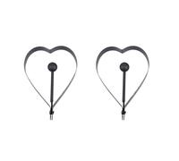 VALICLUD Moule à Œufs en Acier Inoxydable Noir Lot de 4 de Cœur Antiadhésif pour Cuisson Rapide d'Œufs Crêpes et Omelettes Petit-Déjeuner Familial