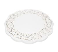 VALICLUD Napperons en Papier Dentelle Rond Blanc 12 Pouces Absorbant Huile pour Gâteaux Desserts Fritures Tapis de Table en Papier Alimentaire 140 Feuilles pour Fêtes et Mariages