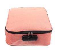 VALICLUD Organisateur de Documents Ignifuge en Tissu Rose, Boîte de Rangement Portable à 3 Couches Serrure, pour Bureau et Déplacements