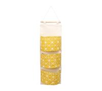 VALICLUD Organisateur Suspendu en Coton Lin Imperméable Barre en Bois, Pochette de Rangement Multi-étages pour Maison et Bureau, Gain de Place et Rangement Pratique
