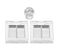 VALICLUD Palette de Maquillage Soi-Même Vide 2 Boîtes Blanches 4 Godets en Aluminium 1 Outil Cristal Palette Compacte pour Fards à Paupières Rouges à Lèvres Blush et Enlumineur pour