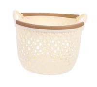 VALICLUD Panier à Linge Flexible En Plastique Imperméable Avec Poignées Rangement Polyvalent Design Moderne Taille Moyenne Coloris Beige Pour Chambre Et Salle De Bain Panier De Rangement Décoratif