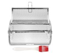 VALICLUD Panier Rôtissoire Rotatif en Acier Inoxydable pour Four Électrique Cage à Griller Légumes et Fruits Secs Panier Cuisson 360° avec Brosse Incluse Accessoire Couleur Aléatoire