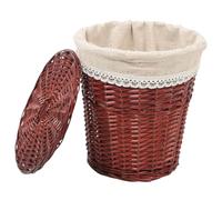 VALICLUD Panière à Linge Tressée Rotin avec Couvercle Panier de Rangement Pratique pour Vêtements et Jouets Panier Décoratif pour Maison