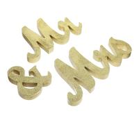 VALICLUD Panneaux de Table en Bois « Mr Mrs » Paillettes Dorées Décoration Mariage Rustique pour Centre de Table Fournitures Fête Romantique Saint-Valentin Ensemble Artisanal pour