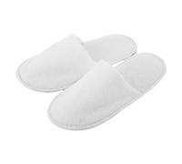 VALICLUD Pantoufles Jetables pour Garçon et Filles d'Hôtel en Polaire Blanche Semelle Épaisse Antidérapante 7Mm Confort Spa et Voyage Chaussures d'Invité Légères et Hygiéniques pour