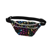 VALICLUD Paquet Banane Léger Pochette Mode Pour Femme En Tissu Polyester Noir Double Fermeture Éclair Paquet à Bandoulière Décontracté Pour Voyage Travail Shopping 20 Cm