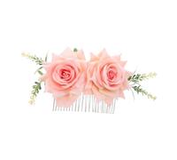 VALICLUD Peigne à Cheveux Fleuris Design Floral Artificiel Pour Coiffure Mariage Femme Fille Barrette Décorative Motif Rose Épingle Cheveux Accessoire Tête