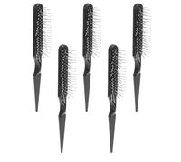 VALICLUD Peigne à Queue de Rat Noir 5 Pièces Brosse Démêlante et Coiffante Professionnelle Outil Polyvalent pour Perruques Extensions et Cheveux Naturels Format Compact Voyage