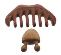 VALICLUD Peigne de Massage en Bois Naturel 2 Pièces, Dents Larges, Multifonction pour Cuir Chevelu et Visage, pour Hommes et Femmes, Usage Quotidien et Voyage,