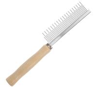 VALICLUD Peigne de Toilettage en Métal avec Manche en Bois pour Chiens et Chats Peigne à Dents Fines et Larges Accessoire Anti-Mue pour Éliminer les Poils Morts Outil Professionnel pour