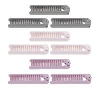 VALICLUD Peigne de Voyage Pliable 9 Pièces ABS Double Face pour Coiffage Assortiment Violet Ivoire et Gris Foncé Mini Peigne Portable et Léger pour Retouches en Déplacement