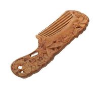 VALICLUD Peigne en Bois de Santal Compact 17 Cm à Dents Fines Double Face pour Massage Cuir Chevelu Femmes Voyageuse Sculpté Décoratif