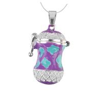 VALICLUD Pendentif D'aromathérapie Creux En Alliage De Cuivre Violet, Étui Diffuseur D'huile Essentiel Suspendu, Pour Collier Diy, Accessoire Parfum Portable Ouvrable, Taille Carrée