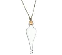 VALICLUD Pendentif et Meilleure Conservation Mini Bouteille à Souhaits Collier Fiole en Verre Chaîne Dorée Légère pour Lune de Miel pour Petits Objets